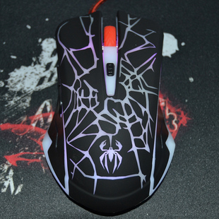 蜘蛛侠裂纹蛛 有线静音鼠标 usb游戏鼠标 无声背光鼠标 发光鼠标 新品