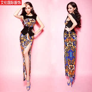 文胸女装连衣裙夜店风潮抹胸夜场晚礼服长款修身开叉欧美包臀紧身私密性感性感长裙图片