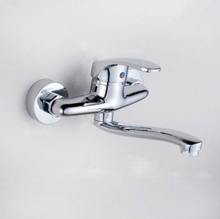 包邮全铜吉事多菜盆龙头入墙式洗衣池洗菜盆水槽冷热水厨房水龙头