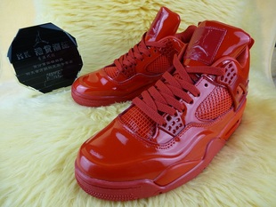 专柜正品air jordan 4乔丹4代 lab4 red aj4 乔4全红漆皮 篮球鞋 新品