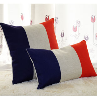 外贸原单法国国旗棉麻靠枕抱枕套办公沙发床头汽车靠垫 新品上架