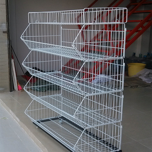 超市便利店斜口篮零食品线网篮货架 面包地摊仓储笼促销展示货架 新品