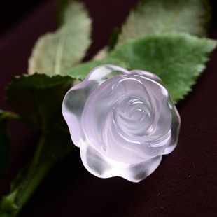 冰种粉晶玫瑰花 马达加斯加天然粉晶玫瑰花吊坠 天然水晶 新品上架