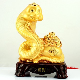 招财进宝新房金蛇摆件十二生肖家居吉祥物工艺品装饰蛇年礼品超值