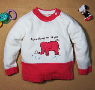 清仓韩版新款儿童毛衣 大象小童毛衣线衣 宝宝毛线衣套头款 新品上架