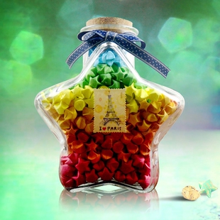 大号五角星幸运星瓶许愿瓶星星瓶漂流瓶定制礼物礼品可装520星星 新品