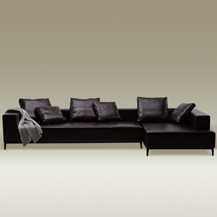 锐驰家具真皮沙发北欧现代简约沙发进口头层牛皮转角沙发组合科默