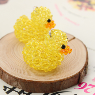 diy 手工串珠 水晶手机挂件 小黄鸭 新品上架
