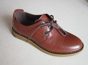 雅安手工真皮头层牛皮软皮男式皮鞋系带牛筋底休闲浅棕色包邮保修