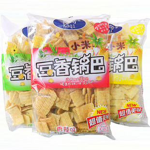 t卡奇小米豆香锅巴 无添加300克 香甜=原味/烧烤/香辣味 酥脆零食