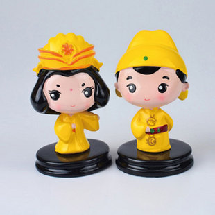 礼品西安华清宫旅游纪念品|朕略萌皇帝贵妃树脂小公仔摆结婚礼品 新品