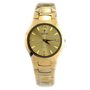 金恺顿r800品牌正品男女表钨钛合金双日历钨钢时尚情侣手表蓝宝石