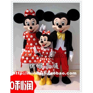 米老鼠人偶服亲子装经典版米老鼠节日表演一家三口米老鼠米奇米妮