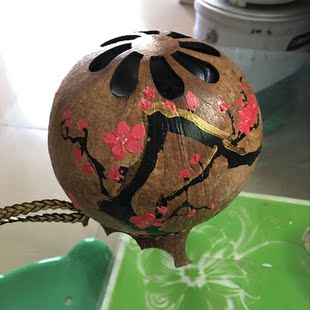 创意新款椰子壳彩绘红棉无线蓝牙音箱 热卖带麦免提通话礼品音响 新品