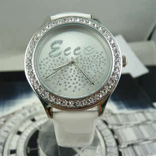 正品2013新款ecco女表 韩版女士时尚手表 满天星水钻时装表石英表