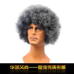 搞笑爆炸头老人愚节目表演道具晚会奶奶灰花白黑假发 新品上架 ￥ 20.