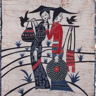 彩色蜡染画壁挂系列 民族风装饰画 酒店宾馆墙壁装饰画 新品上架