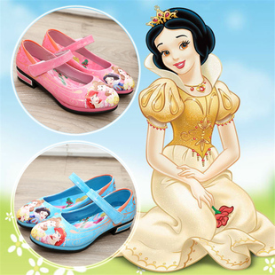 白雪公主女童演出舞蹈鞋春秋款儿童单皮鞋小高跟圆头公主鞋童鞋潮