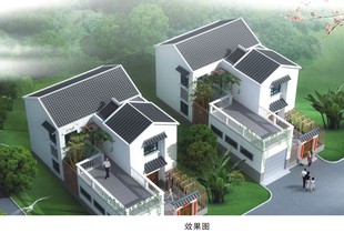 农村新别墅二层施工图自牧马v农村图带别墅设计图8米x15米188那里建房山车库在图片