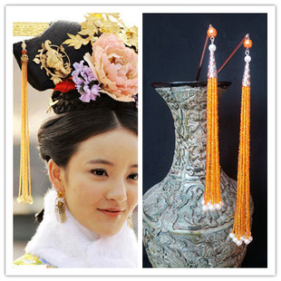 长款步步惊心 十福晋旗头流苏步摇簪子 甄嬛古装汉服发饰簪子穗子