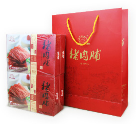 猪肉脯包装产品,内蒙特产包装 草堂香 靖江特产双鱼猪肉脯礼盒肉脯4盒装800g 6提/1箱 新品上架$