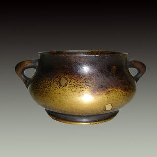 163686铜器杂项正德年制款双耳铜香炉,禅木堂古玩收藏品 新品上架