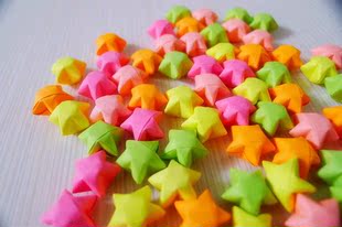 手工diy 幸运星 成品/星星成品/ 星星折纸 许愿星 纯色 5元100颗 新品