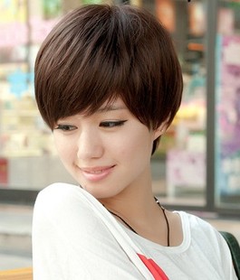 假发男女通用 短发帅气 短直发斜刘海 蘑菇头bobo修脸两色可选 新品