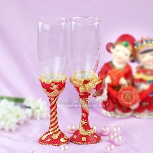 高档婚庆礼物 爱情密码龙凤情侣香槟杯 婚庆 婚礼酒杯情侣杯创意 新品