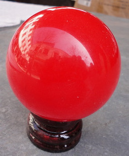 夜光球冰洲石又名夜明珠荧光石夜光石红色案头陈设平添乐趣 新品上架