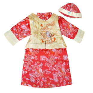 新款儿童唐装中式礼服男童春节装节日礼物过年服装大龙图特价包邮