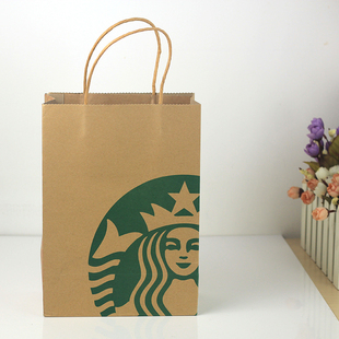 正品星巴克牛皮纸袋  购物袋礼品袋环保袋 可爱高档牛皮纸手提袋 新品