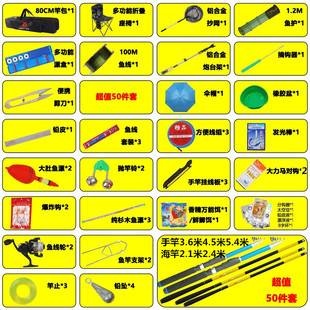 天翼新手钓鱼渔具套装 鱼竿套装组合钓竿鱼具 手竿海竿杆套装垂钓