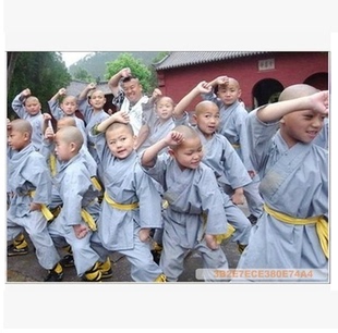 少林寺武术练功服装男童演出服装六一儿童舞蹈服饰小和尚练武服 新品