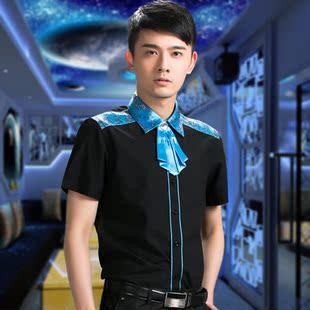 ktv服务员夏装酒吧夜店服装男夜总会少爷服短袖ktv服务员工作服女
