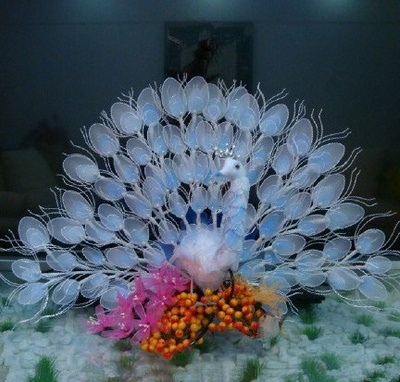 丝网花开屏孔雀材料