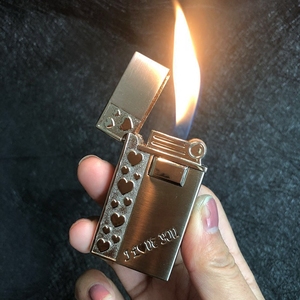 明火双火切换爱心充气打火机创意个性防风直冲生日礼物高档送礼品