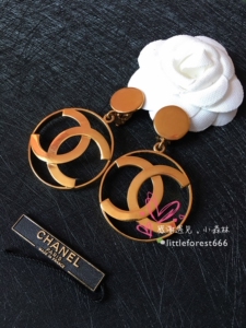 {小森林vintage奢品店}现货 chanel vintage中古香奈儿金色大耳夹