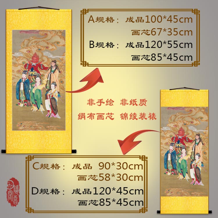 火德星君众神图 火神灶神画像挂画 道场神仙水陆画装饰字画卷轴画