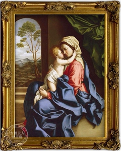 查理夫人 欧式古典人物圣母油画手绘 玄关壁炉装饰画走廊画17561