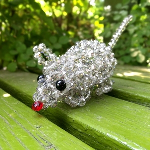 diy手工串珠材料包水晶串珠成品生日礼物十二生肖小动物水晶老鼠