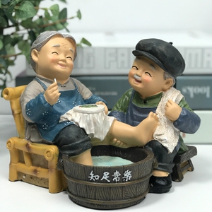 新中式老来伴白头相守钱罐 恩爱老夫妻树脂摆件 结婚礼物礼品