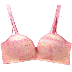复古半杯1/2性感蕾丝刺绣少女文胸女士加厚聚拢礼服婚纱内衣套装