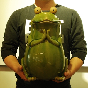 萌萌哒 陶瓷祈福青蛙摆件佛系家居客厅庭院风水招财福蛙平安礼物