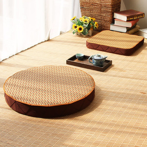 茶道榻榻米垫打坐拜佛垫加厚禅修垫禅坐垫藤编蒲垫蒲团和尚打坐垫