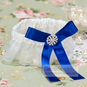 RedBox蓝色主题婚礼用品 结婚新娘配饰 宝蓝色新娘袜带