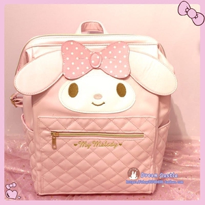 现货包邮melody美乐蒂书包pu双肩包粉色休闲旅行背包学生书包礼物