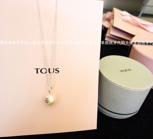 tous桃丝熊小熊珍珠项链 925银 防过敏 西班牙代购 517094500