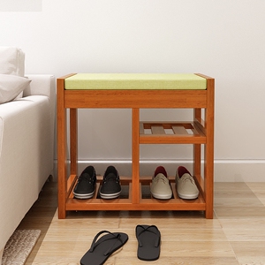 换鞋凳鞋柜储物实木沙发凳简约现代鞋架白色布艺家用门口穿鞋凳子