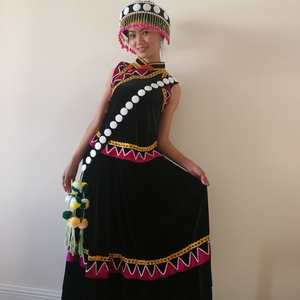 005云南怒江傈僳族怒族少数民族服装婚礼礼服韩国绒丝绒女套装